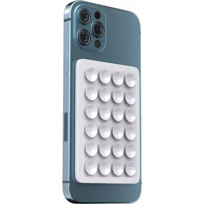 BARESY white suction cup phone pad attached to smartphone back anti-slip silicone phone holder for secure grip and mounting