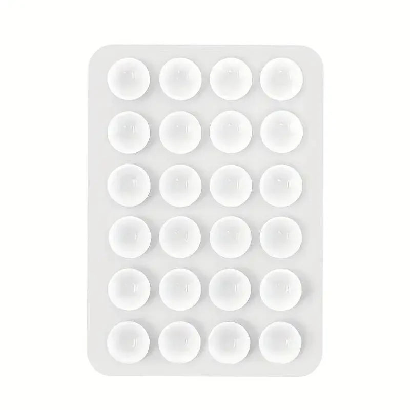 BARESY white suction cup pad anti-slip silicone phone holder with 25 round suction cups for dashboard