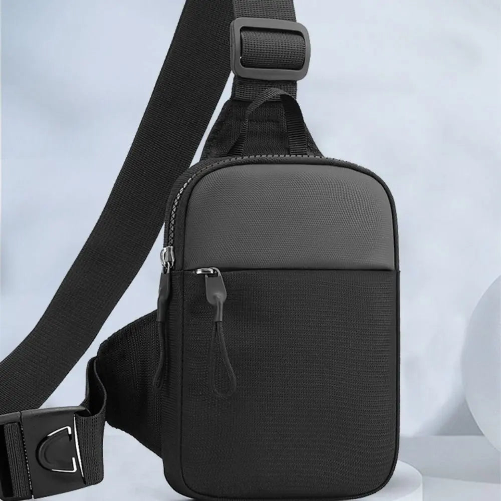 BARESY black compact sling trendy chest bag for men with adjustable strap zippered pocket for daily use