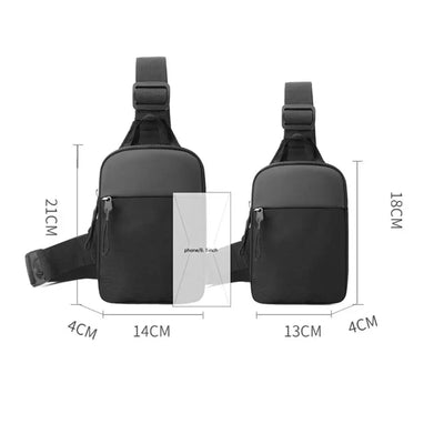 BARESY black sling trendy chest bag for men with adjustable strap zipper pocket compact crossbody